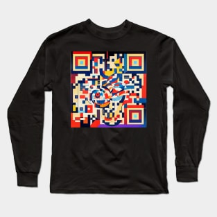 RickRoll QR Code Abstract Painting T-Shirt Long Sleeve T-Shirt